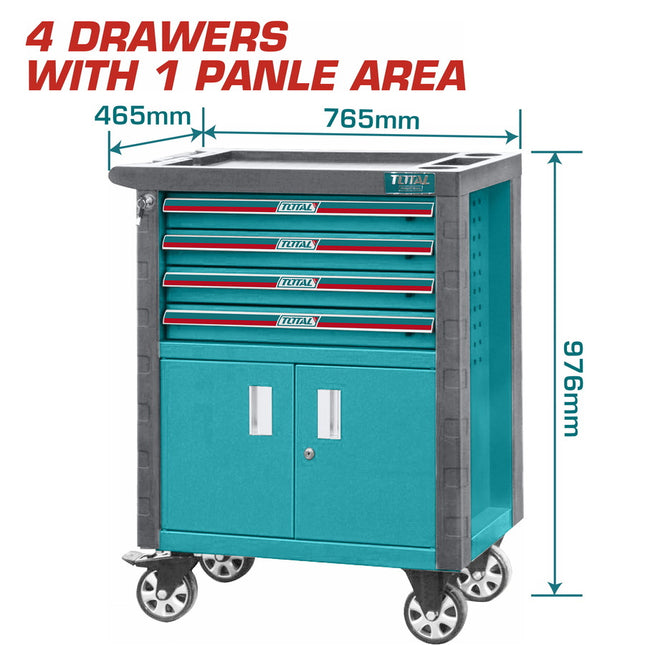 Total THRC01041 - 4-Drawer Tool Cabinet with 2 Doors