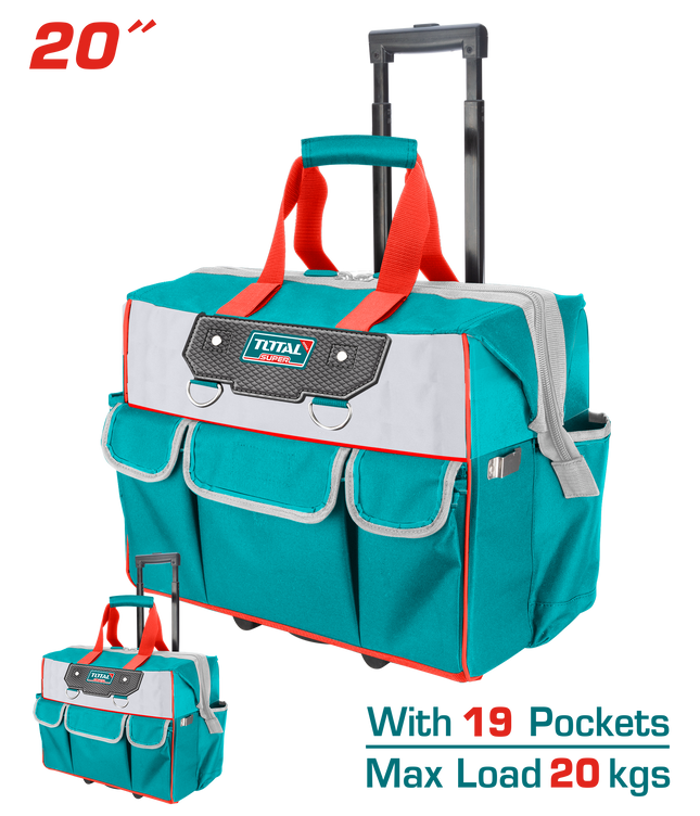 Total THRRTB2012 Tool Bag with Wheels 20-Inch Rolling Tool Bag