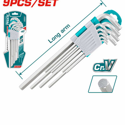 Total THT106191 - 9-Piece Long Hex Key Set