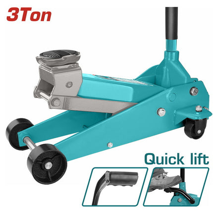 Total THT10833  Hydraulic Garage Jack 3 Ton Industrial 37 kg, 50 cm Lift Height