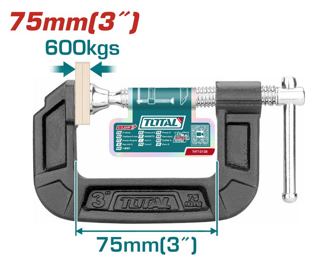 Total THT13136 | 3-Inch G Clamp