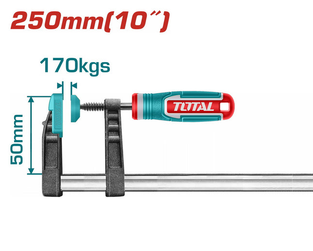 Total THT1320503 | 50×250mm F Clamp for Woodworking