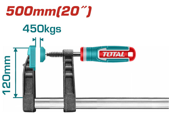 Total THT1321203 | 120×500mm F Clamp for Woodworking
