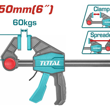 Total THT1340601 | 6-Inch Quick Bar Clamp for Woodworking