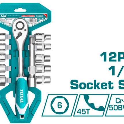 Total THT141121 - 12-Piece 1/2" Socket Set