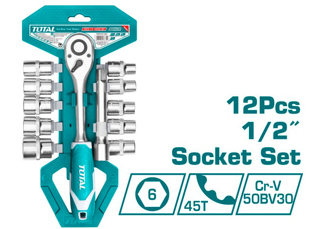 Total THT141121 - 12-Piece 1/2" Socket Set