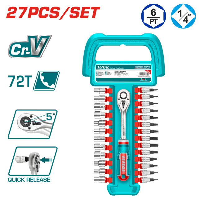 Total THT141271    27-Piece Mixed Socket Set