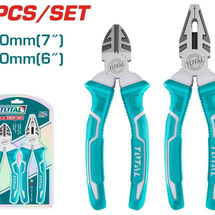 Total THT1K0206 Pliers Set – 7" Combination Plier + 6" Diagonal Cutter