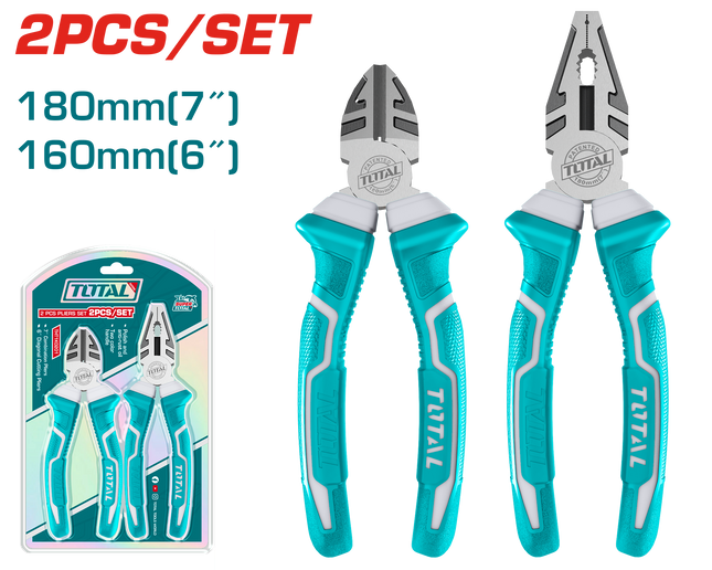 Total THT1K0206 Pliers Set – 7" Combination Plier + 6" Diagonal Cutter
