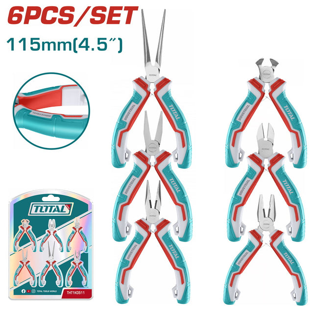 Total THT1K0511 |  6-Piece Mini Pliers Set 4.5