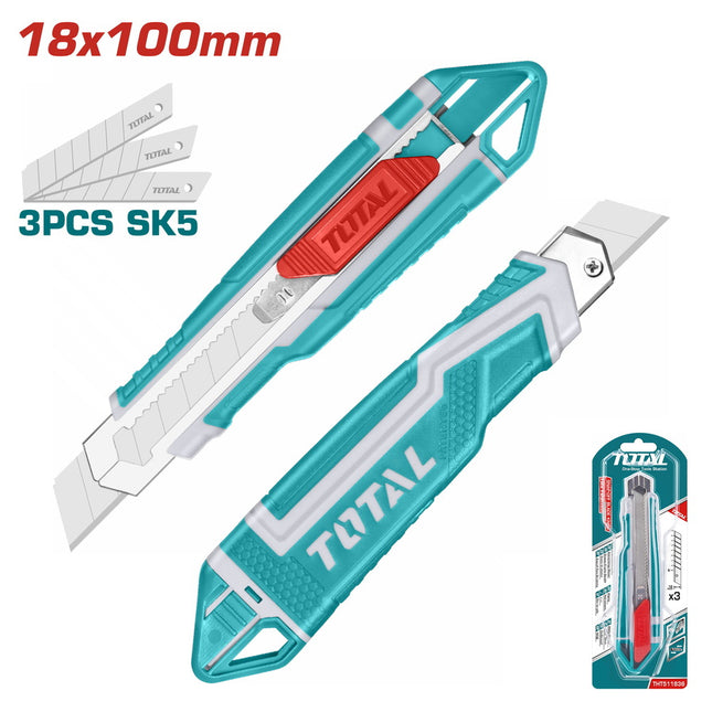 Total THT511836  Snap-Off Blade Knife 169mm with 3 Blades