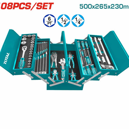 Total THTCS121081 - 108-Piece Metal Toolbox Set