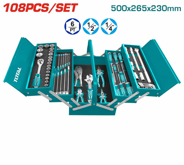 Total THTCS121081 - 108-Piece Metal Toolbox Set