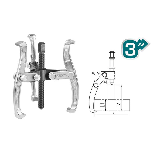 Total THTGP336 Heavy-Duty 3 Jaws Puller 3-Inch