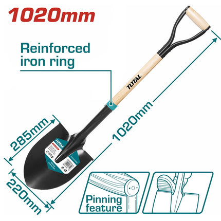 Total THTHW0101 Triangular Shovel with 1m Wooden Handle