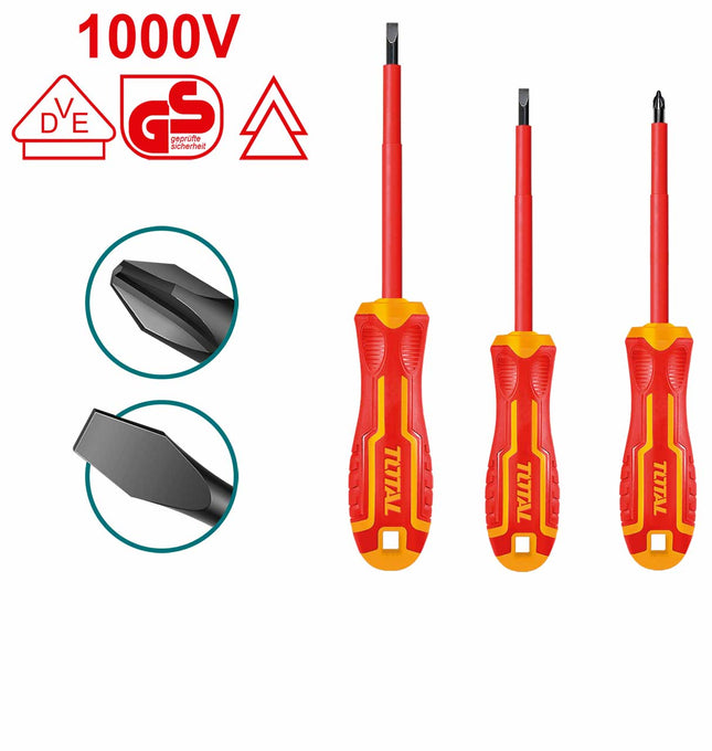 Total THTIS036 3pcs Insulated Screwdriver Set