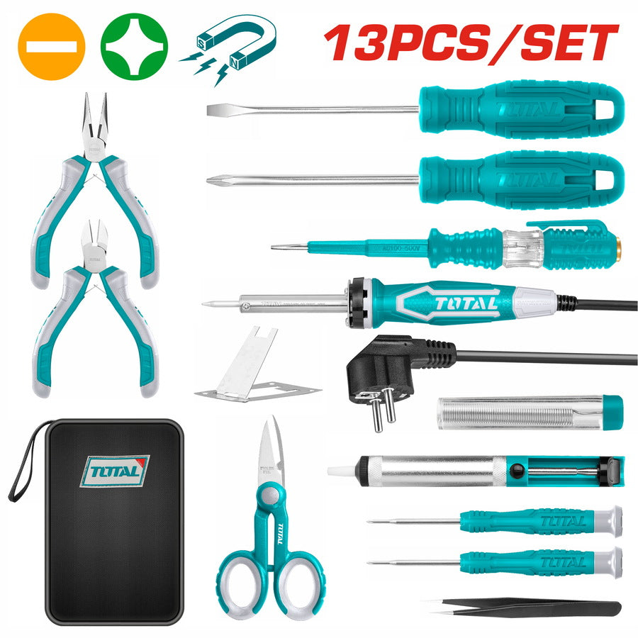 Total TKTTSK0132 - 13 Pcs Telecom Tools Set Total TKTTSK0132 - 13 Pcs Telecom Tools Set
