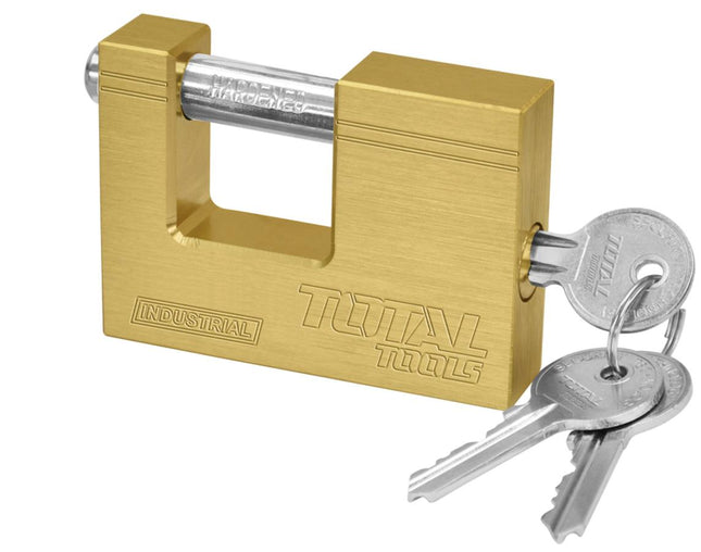 Total Heavy Duty Brass Block Padlocks Square