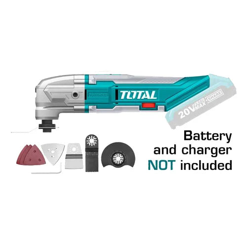 Total TMLI2022 20V Cordless Multi-Tool – Bare Tool with Accessories Set Total TMLI2022 20V Cordless Multi-Tool – Bare Tool with Accessories Set