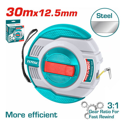 Total TMT11306 Steel Measuring Tape 30M – Heavy-Duty Steel Reel Tape