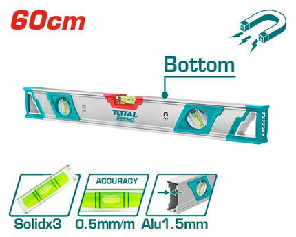 Total TMT26086M   60cm Heavy-Duty Magnetic Spirit Level 