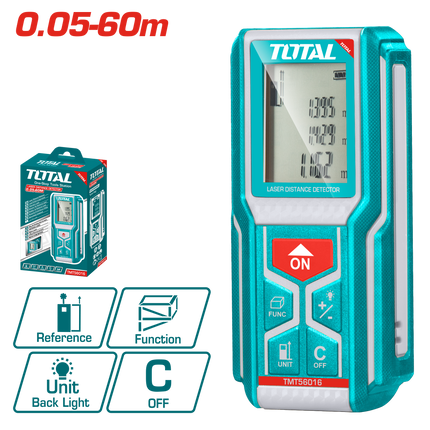 Total TMT56016 Laser Distance Detector 60m – Digital Laser Measuring Tool