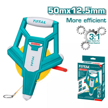  Total TMTF12506 Fiberglass Measuring Tape 50M – Durable Open Reel for Surveying