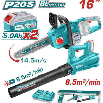 Total TOSLI240463 |16" Chainsaw + Agricultural Blower Charging Kit