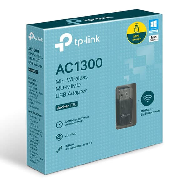 محول USB لاسلكي صغير MU-MIMO من - TP-Link Archer T3U AC1300 محول USB لاسلكي صغير MU-MIMO من - TP-Link Archer T3U AC1300