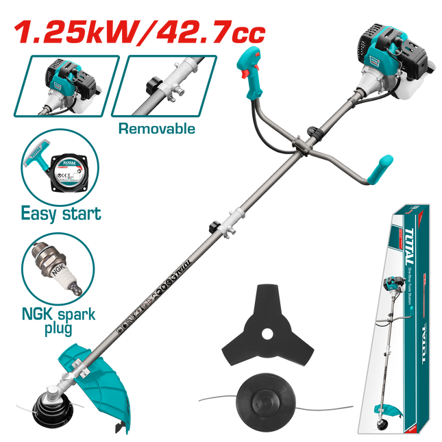 Total TP5434421 Gasoline Grass Trimmer and Brush Cutter – Blade + Nylon Line