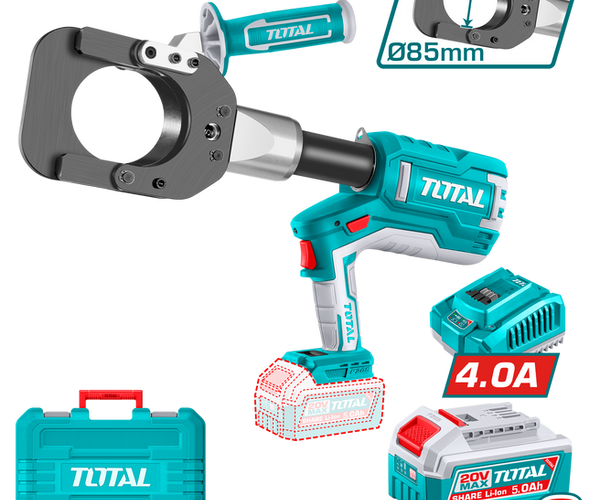 TOTAL TRCLI2005 20V Cordless Cable Cutter – 85mm with 2×5Ah