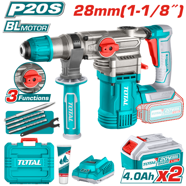 Total TRHLI202882 20V Cordless Rotary Hammer