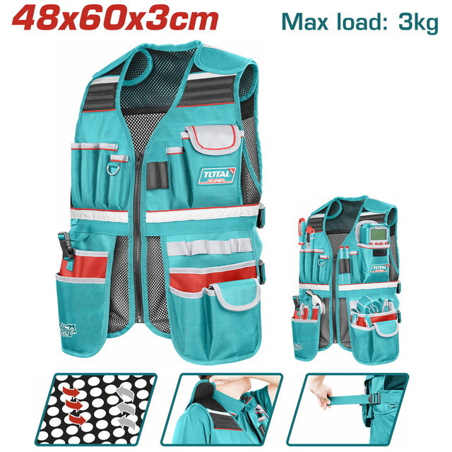 Total TTVT16025  Tool Vest 17-Pocket Utility Work Vest