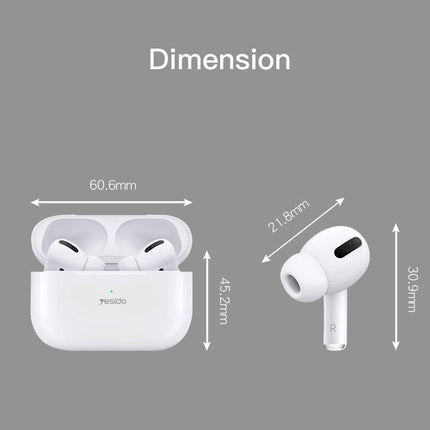 Yesido TWS06 (AROHA) AirPods (1:1 Size as Original) with Wireless Charging