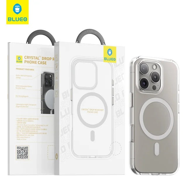 BLUEO BL039 Crystal+ Anti-Drop Phone Case with Magnetic for iPhone 16 Pro Max (6.9″) - Transparent BLUEO BL039 Crystal+ Anti-Drop Phone Case with Magnetic for iPhone 16 Pro Max (6.9″) - Transparent