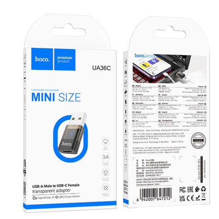 UA36C USB-A to USB-C Transparent Adapter - USB 2.0