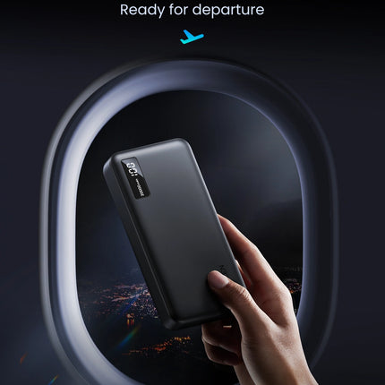 بنك طاقة يوجرين (UGREEN) بسعة 20,000 مللي أمبير - شحن سريع ثنائي الاتجاه بقوة 20 واط - منافذ USB-C و USB-A مزدوجة - أسود