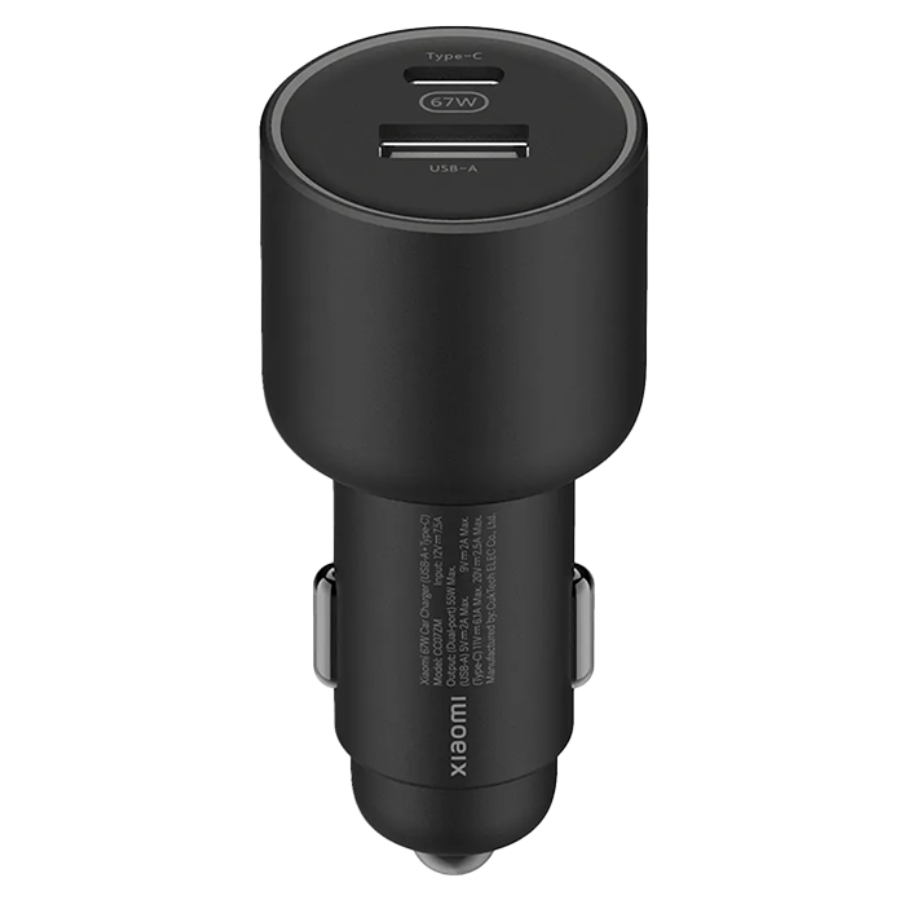 شاحن سيارة شاومي (Xiaomi) بقوة 67 واط – شحن فائق السرعة مع منفذين USB-C و USB-A شاحن سيارة شاومي (Xiaomi) بقوة 67 واط – شحن فائق السرعة مع منفذين USB-C و USB-A