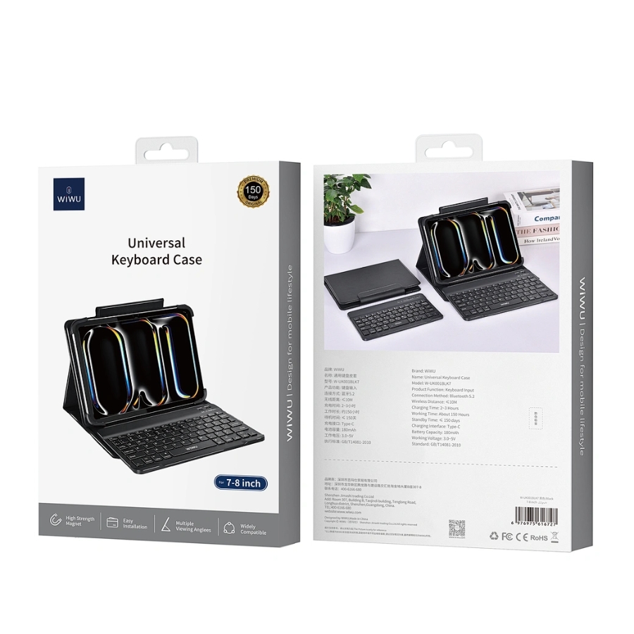 WiWU Universal Tablet Keyboard Case - Premium PU Leather, Multi-Touch Trackpad, Fits 9-11 WiWU Universal Tablet Keyboard Case - Premium PU Leather, Multi-Touch Trackpad, Fits 9-11