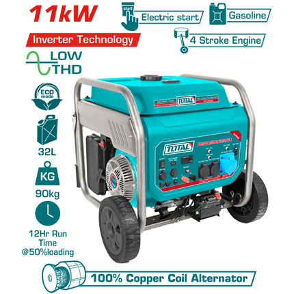 Total Inverter Gasoline Generator 11.0kW - TP3120006, Pure Sine Wave, Electric Start