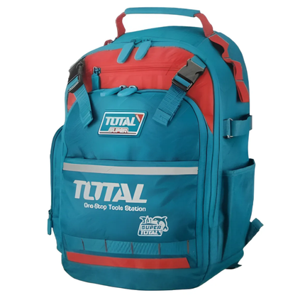 TOTAL Tool Backpack - Heavy-Duty Design, Waterproof Hard Base, Multiple Internal Pockets, Padded Shoulder Straps - THBP0202