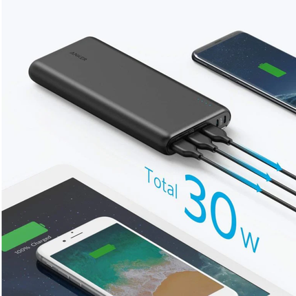 بنك طاقة أنكر PowerCore 26,800 مللي أمبير - سعة هائلة، شحن 3 أجهزة معاً، وإعادة شحن مزدوجة السرعة