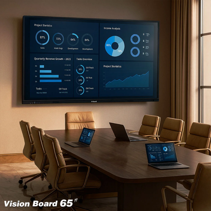 G-Guard Vision Board 65" Interactive Smart Board - 4K UHD, Android 14.0, 16GB RAM, 128GB Storage