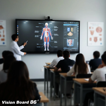 G-Guard Vision Board 86" Interactive Smart Board - 4K UHD, Android 14.0, 16GB RAM, 128GB Storage
