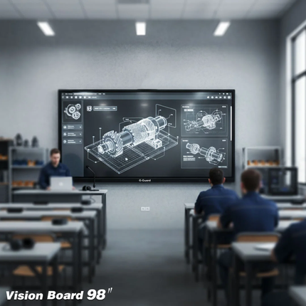 اللوح الذكي التفاعلي جي جارد 98 بوصة (Vision Board) - إصدار KIT القابل للتطوير، دقة 4K UHD، نظام Android 14، وذاكرة 16GB RAM