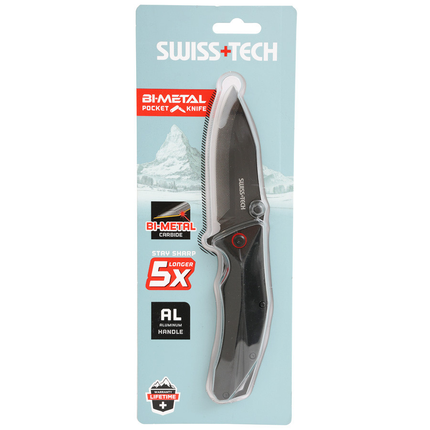 Swiss Tech 10cm Carbon Steel camping knife (ST012005) - Heavy-Duty Survival & Camping Tool
