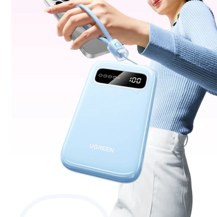 باور بانك يوجرين (Ugreen) سعة 10,000 مللي أمبير (PB522) - شحن سريع بقدرة 20 واط مع كابل USB-C