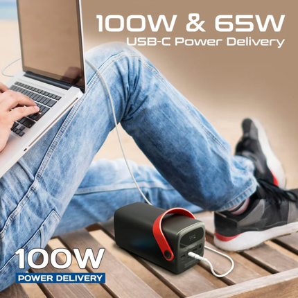 Promate PowerMine-80Pro High-Capacity 80,000mAh Charging Station - 165W Total Output with 100W USB-C Power Delivery
