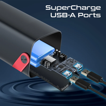 Promate PowerMine-80Pro High-Capacity 80,000mAh Charging Station - 165W Total Output with 100W USB-C Power Delivery