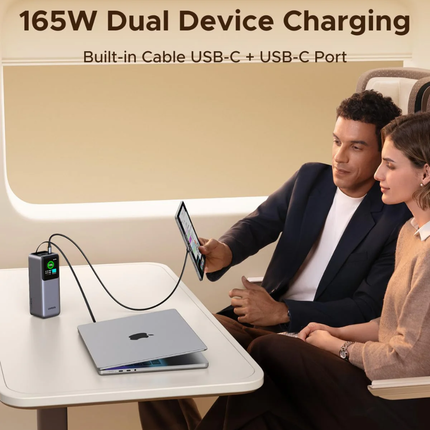 Ugreen Nexode 20,000mAh Power Bank (PB721) - 165W Total Output with Retractable USB-C Cable and Smart Display